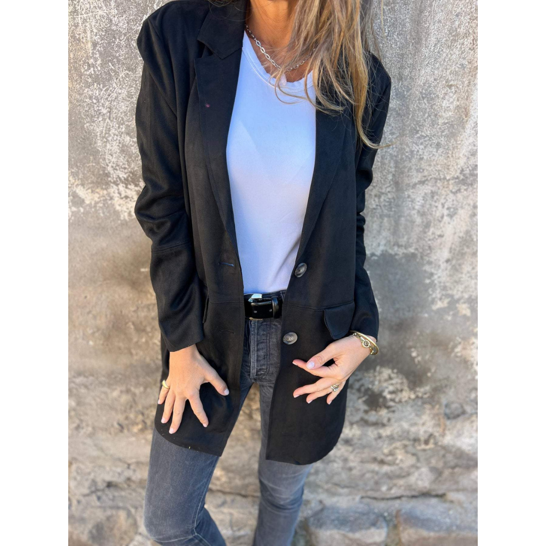 Women's autumn winter long lapel coat