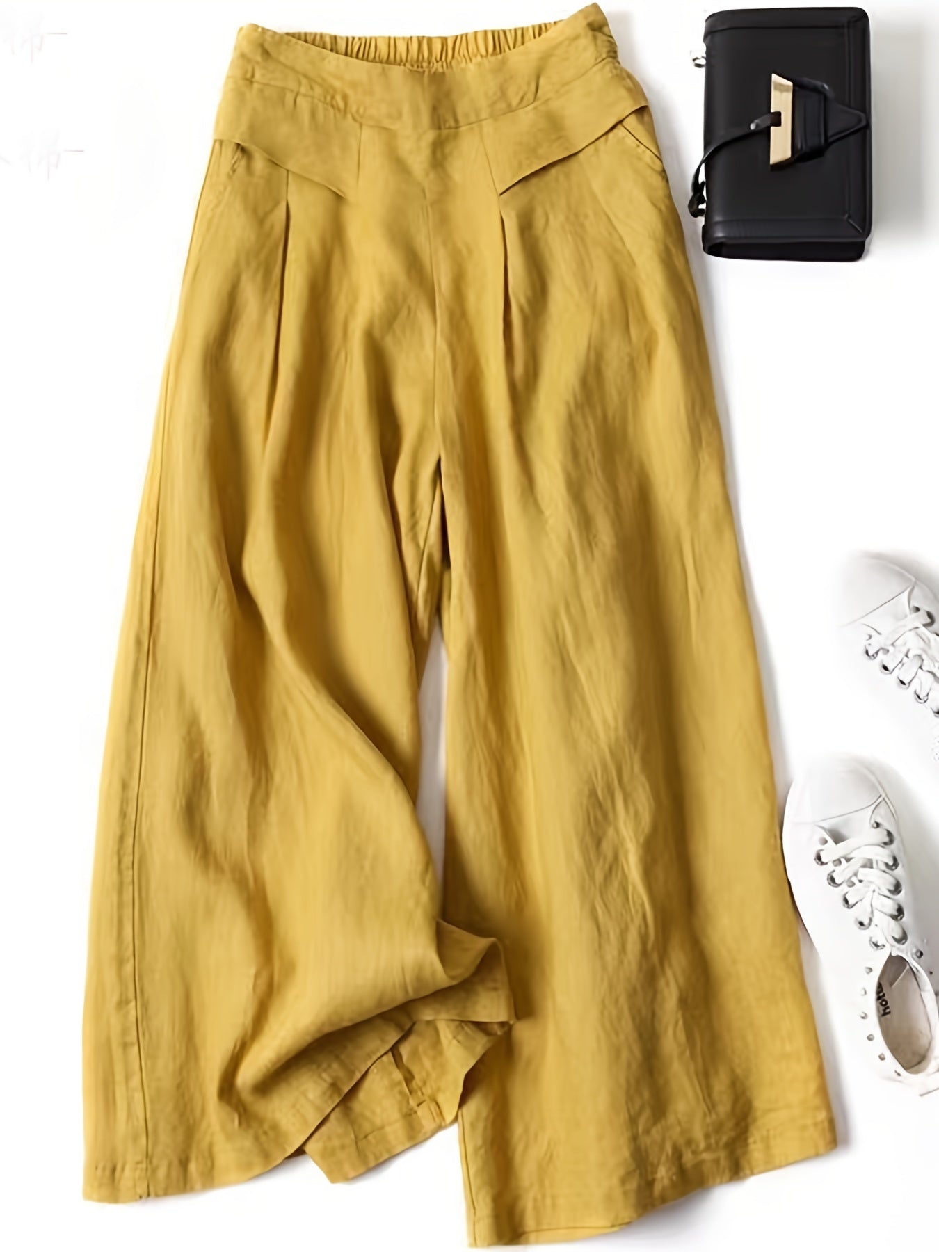 Women's wide-leg skirt pants with loose high waist