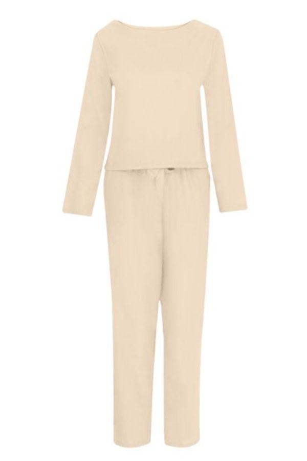 Women’s Two-Piece Set – Relaxed Fit – Long Sleeve Top – Tapered Pull-On Pants