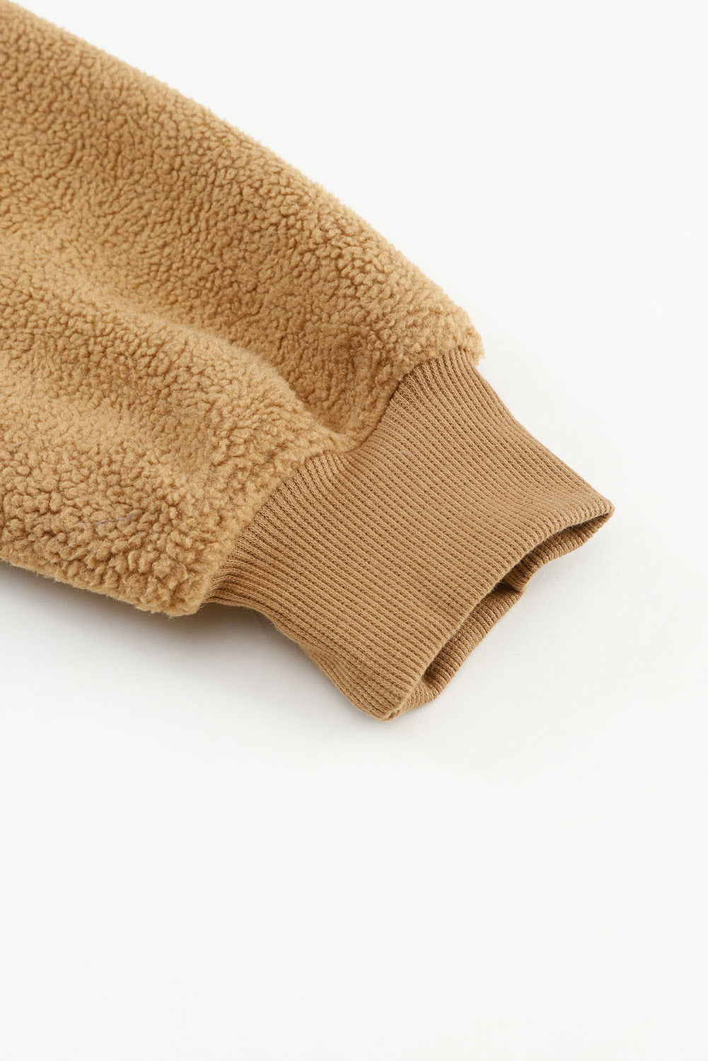 Women's Button-Down Jacket - Textured Fabric - Wide Collar - Ribbed Cuffs & Hem
