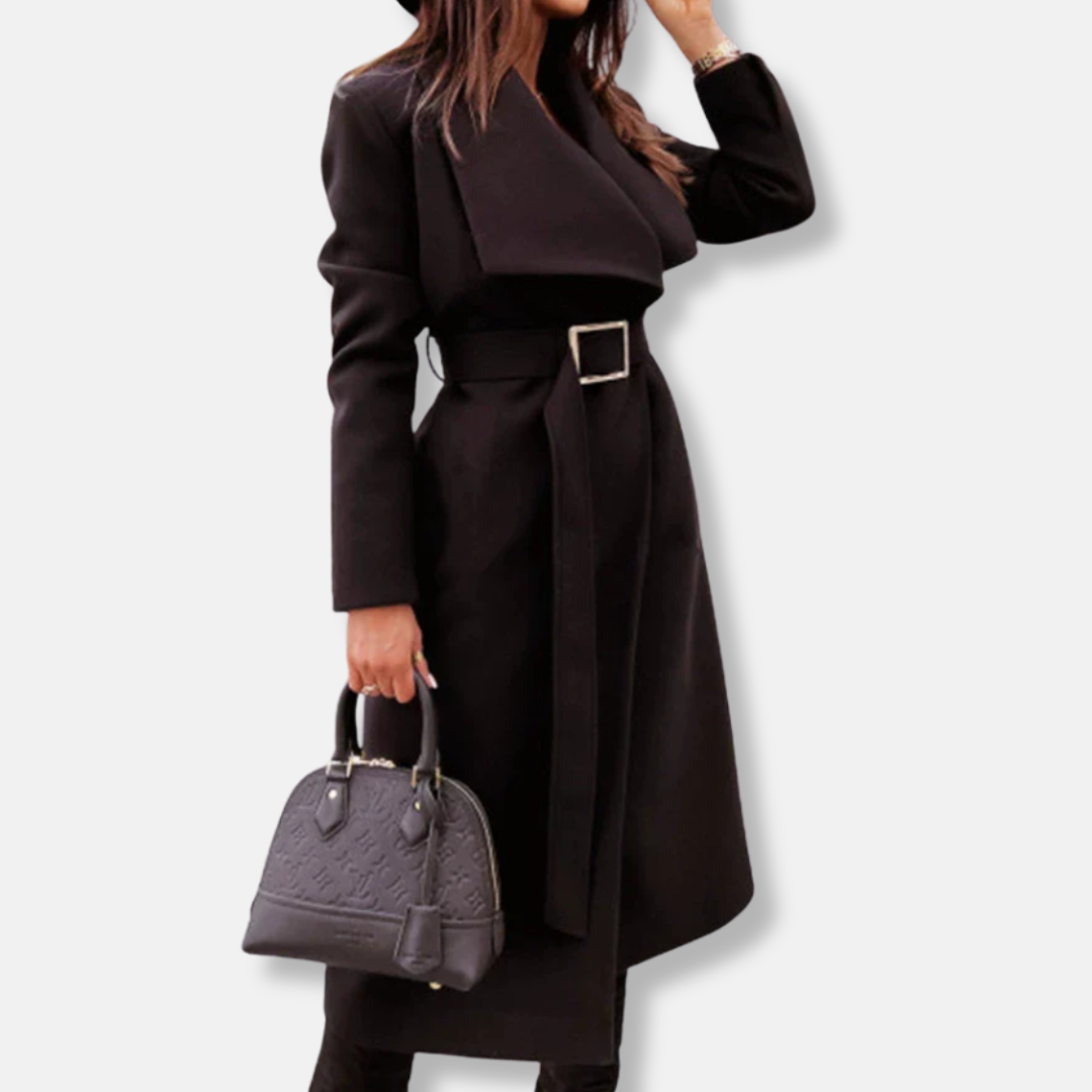 Wool Blend Tailored Relaxed Fit Longline Coat