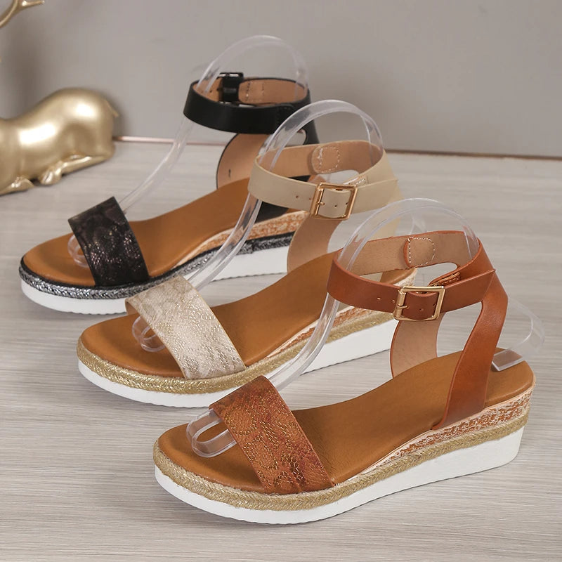 Comfortable Platform Open Toe Wedge Sandals