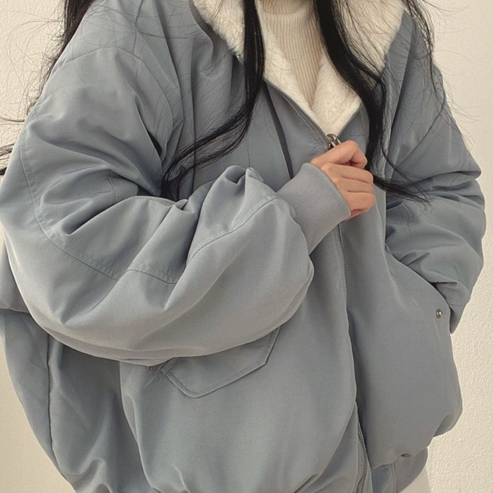 Women's loose fit thickened wool-like coat