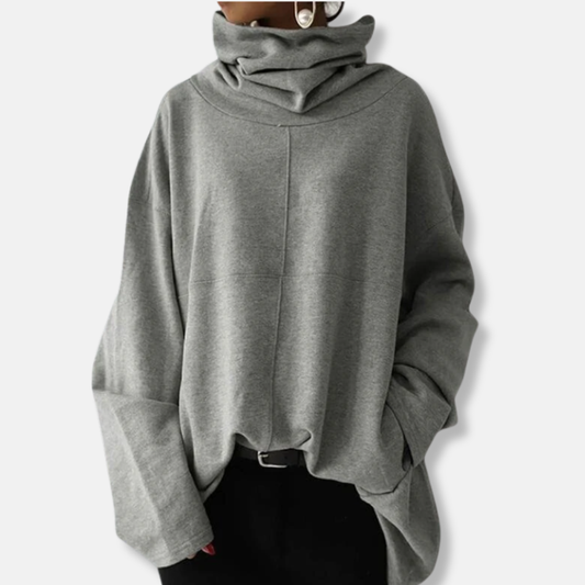 Relaxed Fit Cowl Neck Oversized Sweatshirt