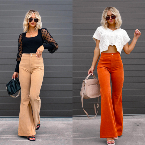 Women's high waist slim fit flare pants
