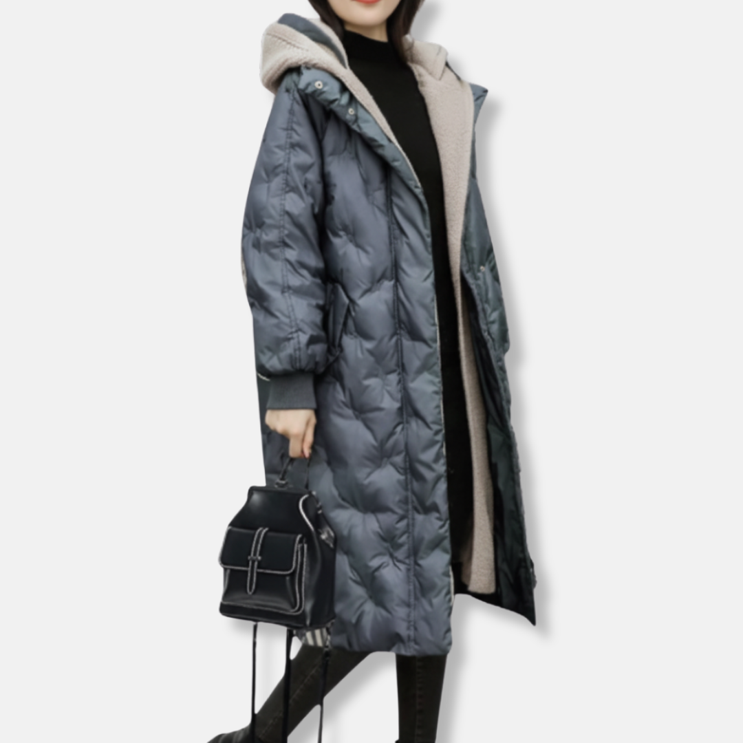 Olivia Long Padded Coat | Oversized Hooded Maxi-Length Coat