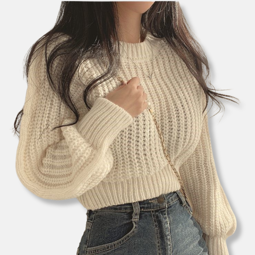 Chunky Knit Relaxed Fit Crew Neck Sweater