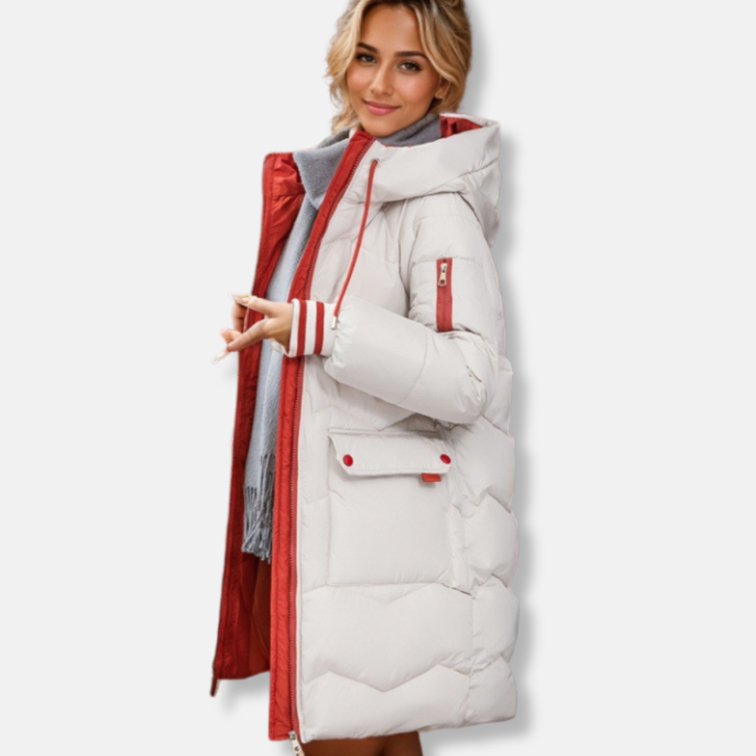 Isabella Nylon Puffer Jacket | Oversized Hooded Quilted Jacket