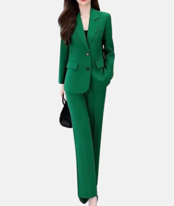 Women's elegant pantsuit with tailored blazer