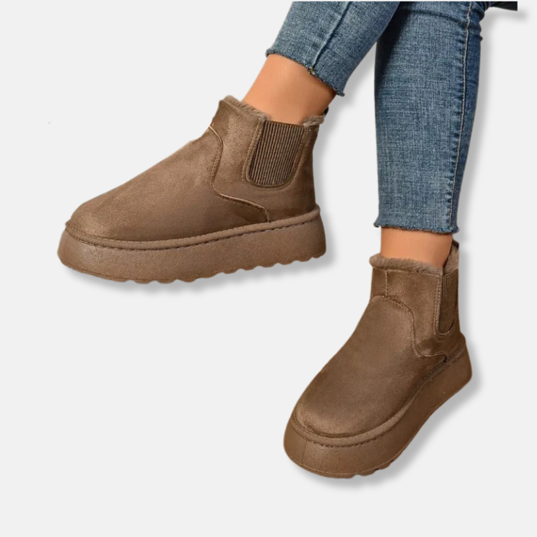 Chunky Platform Faux Suede Chelsea Boots
