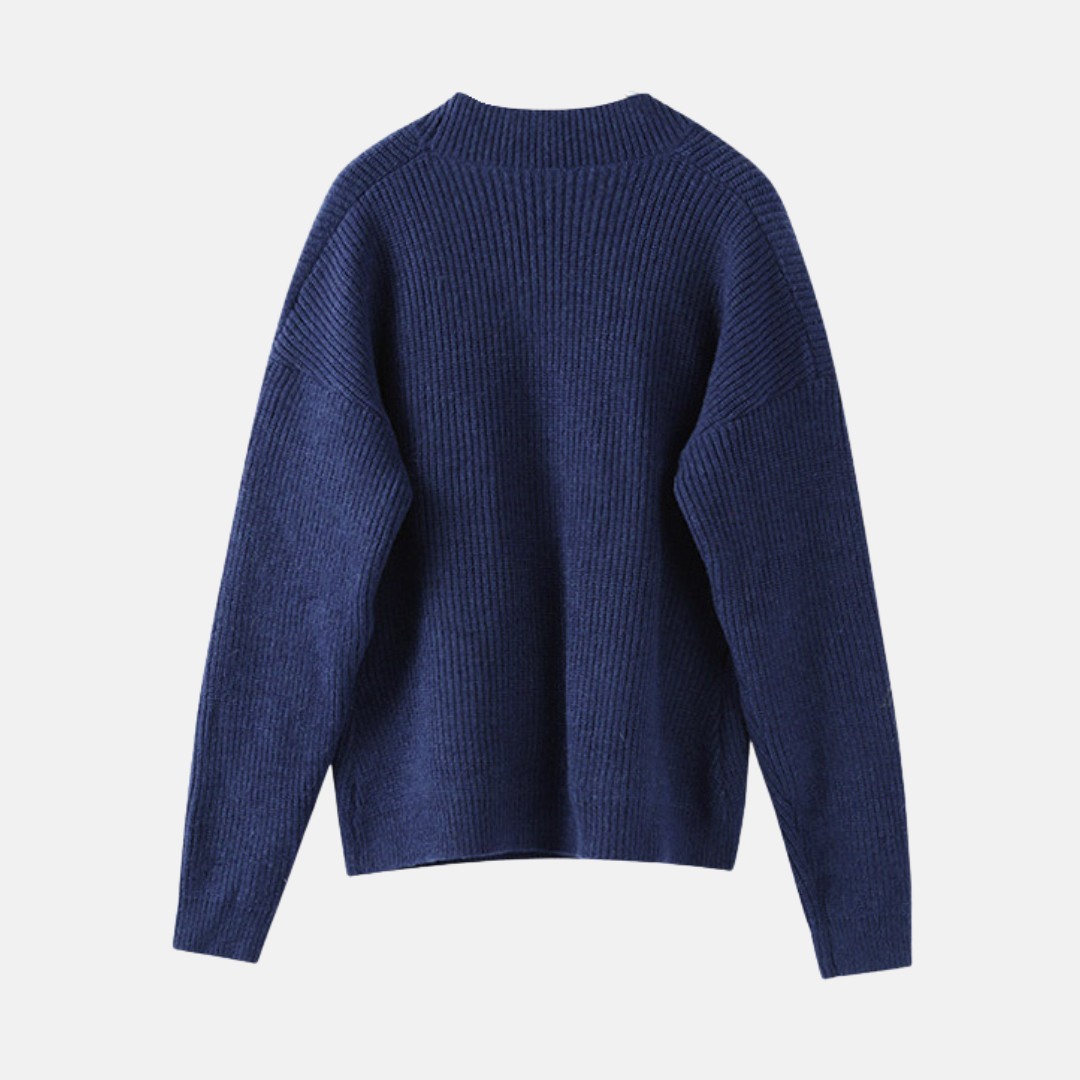 Ribbed Knit Wrap Style Sweater Top