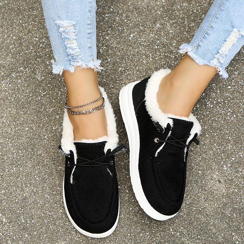 Faux Fur Lined Suede Loafers