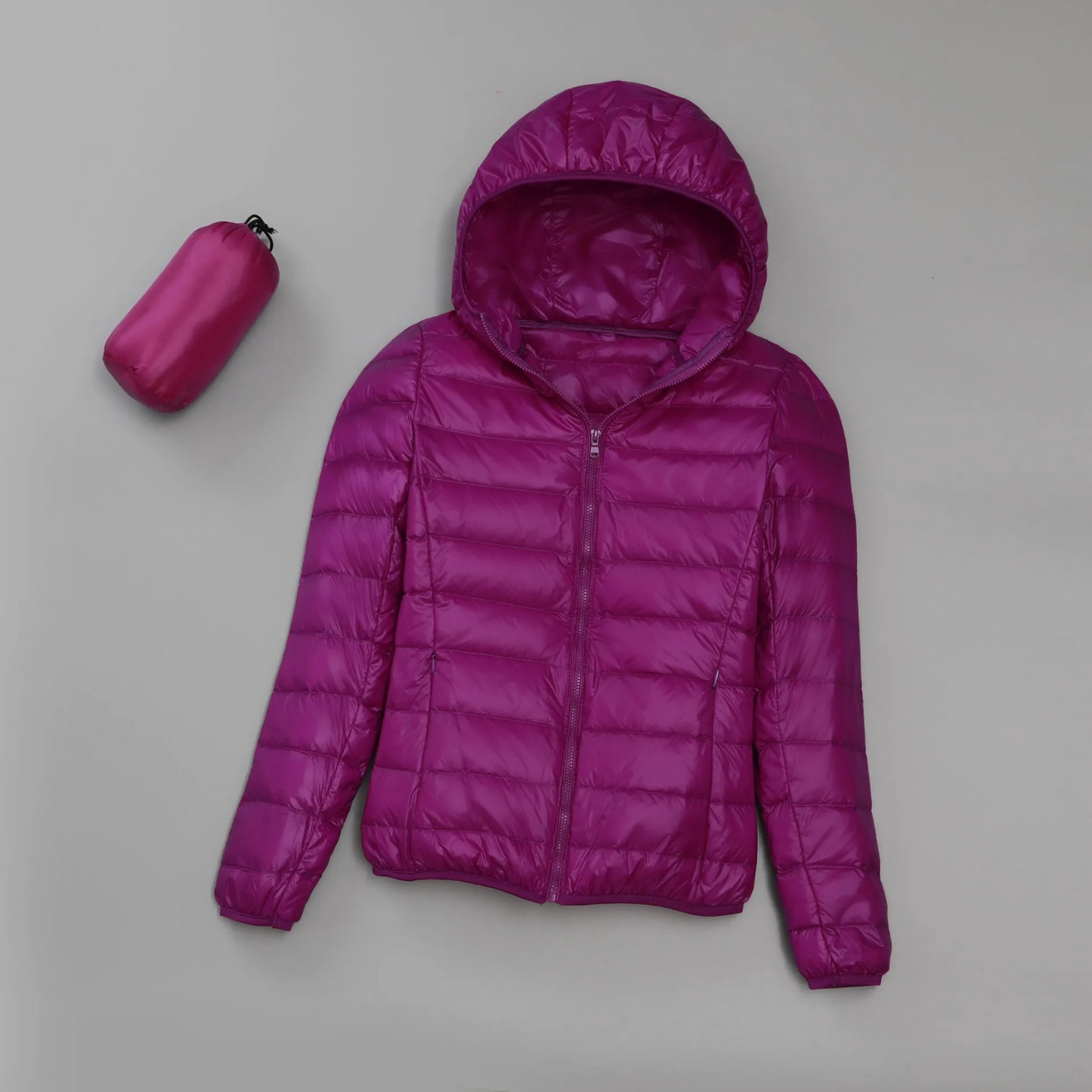 Puffer Jacket - Lightweight Packable - Quilted Insulated Hooded Design