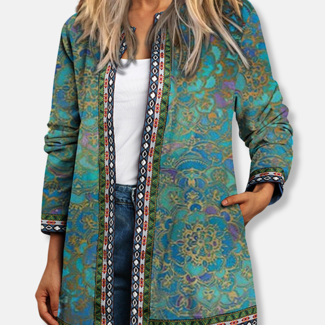 Isabella Cotton Patchwork Cardigan | Relaxed Fit Open Front Cardigan