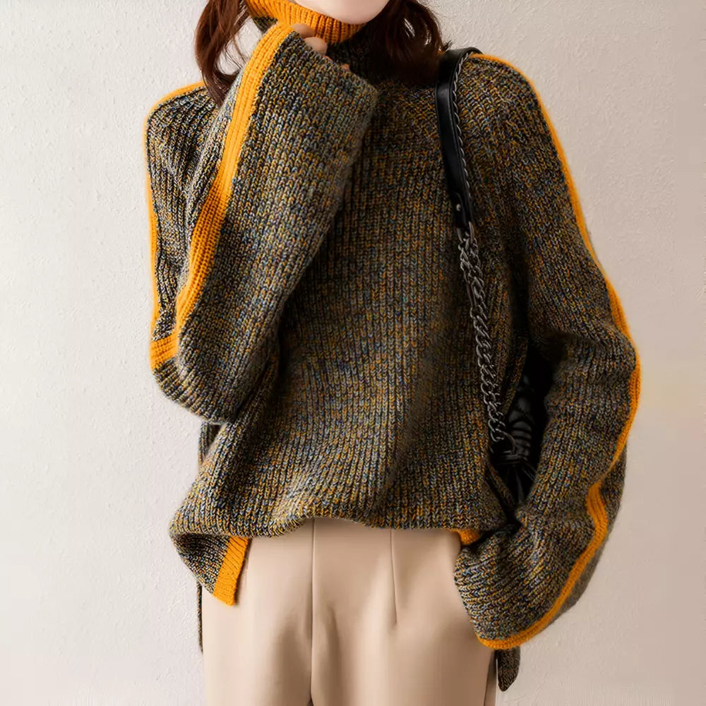 Women’s retro thick wool turtleneck sweater