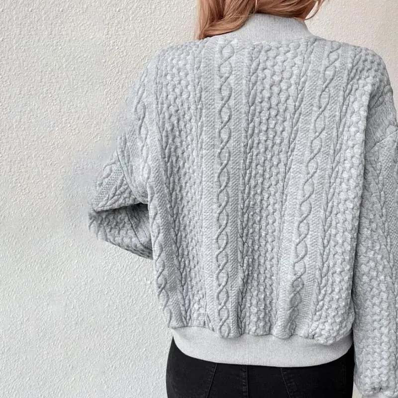 Women's solid color stand collar single breasted jacket