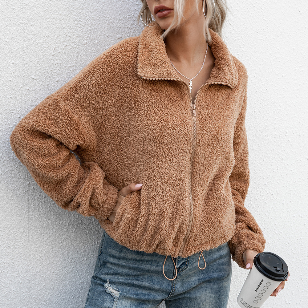 Women's plush fur jacket