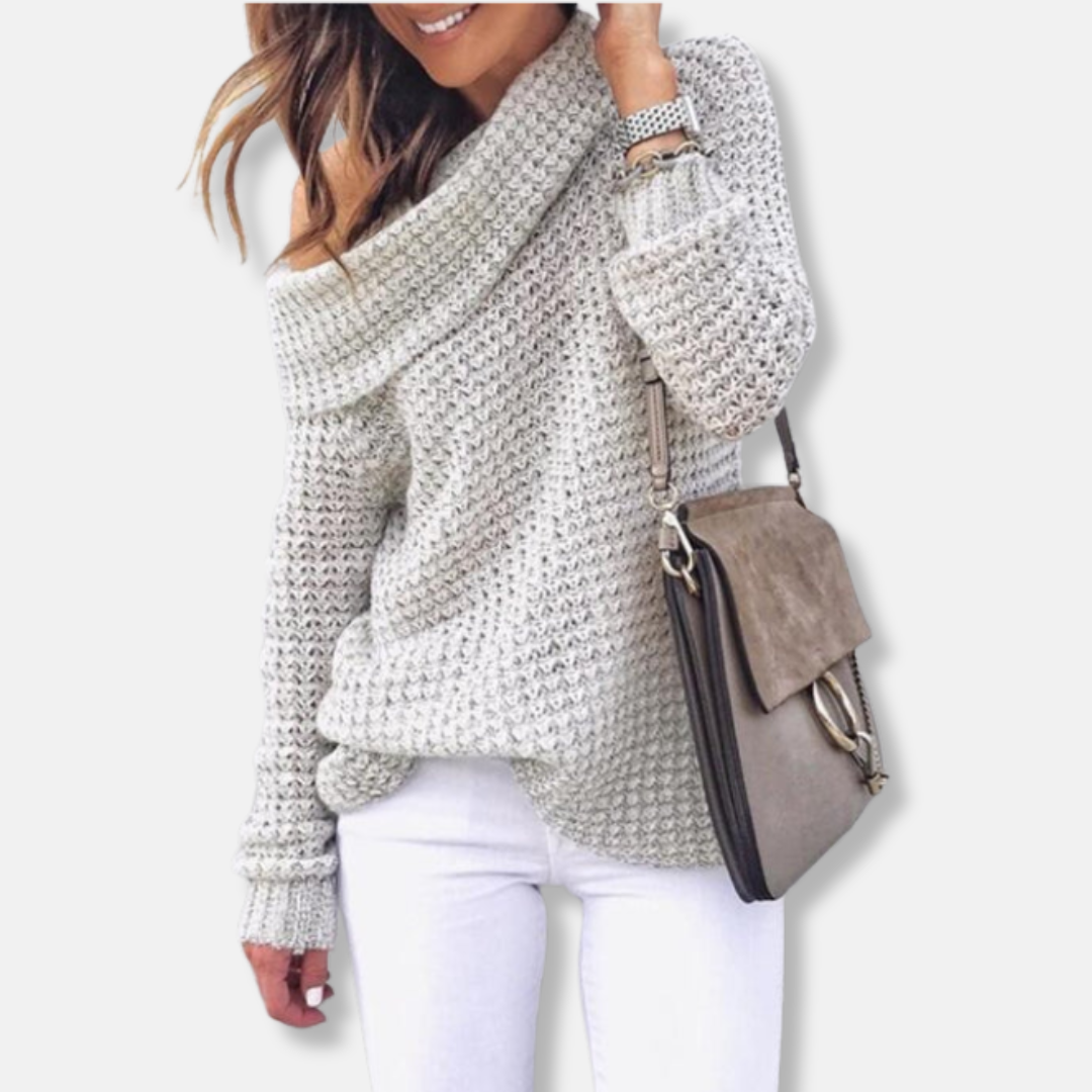 Chunky Knit Oversized Relaxed Fit Sweatshirt