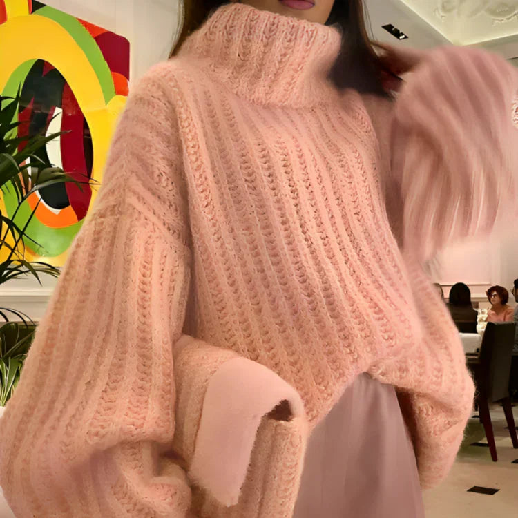 Women's turtle neck cardigan