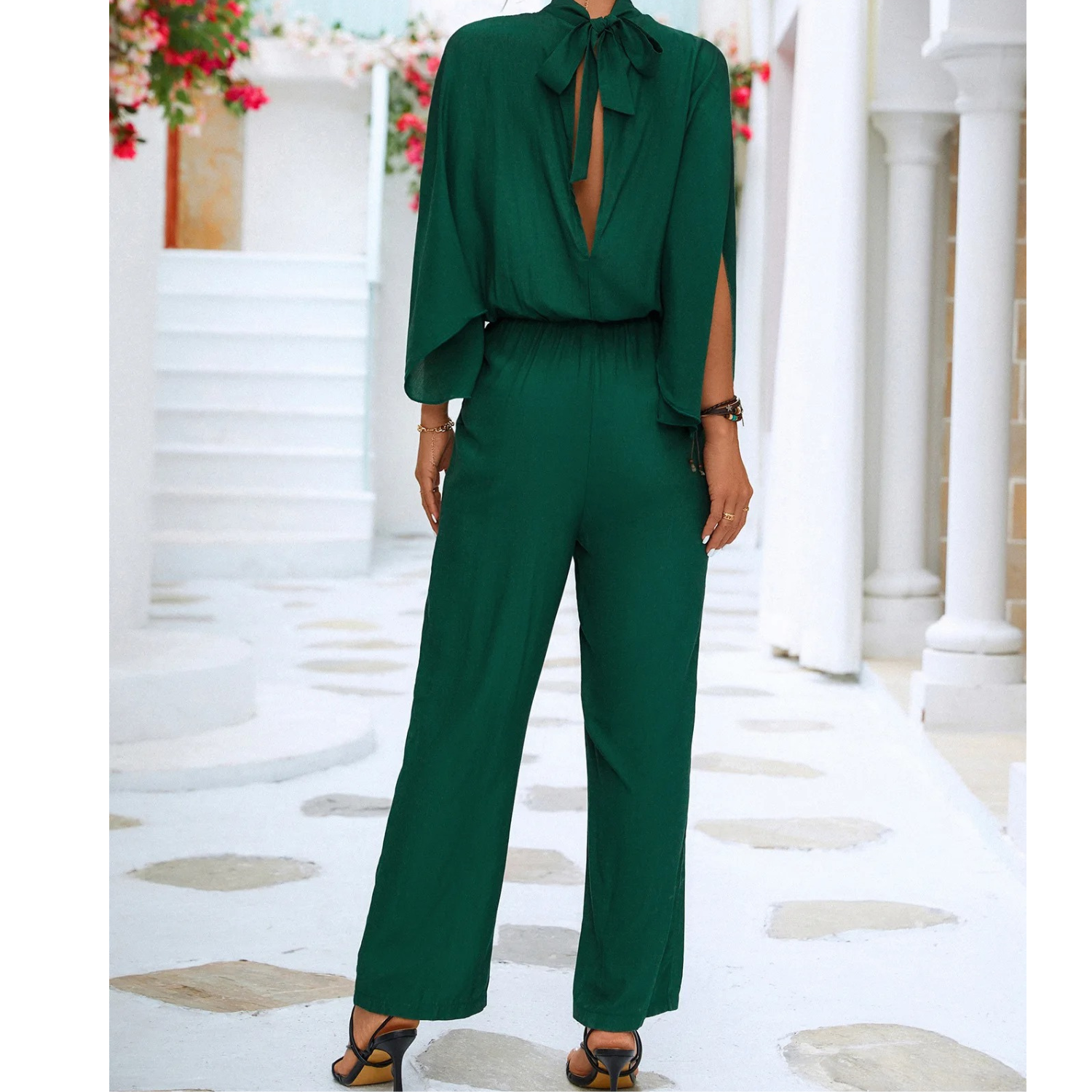 Elegant Draped High-Neck Jumpsuit