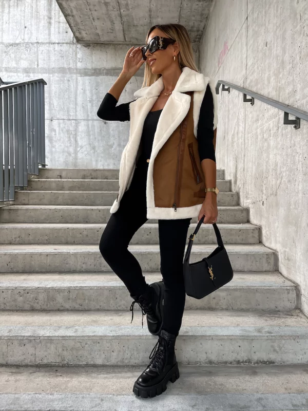 Sleeveless Wool Blend Winter Coat