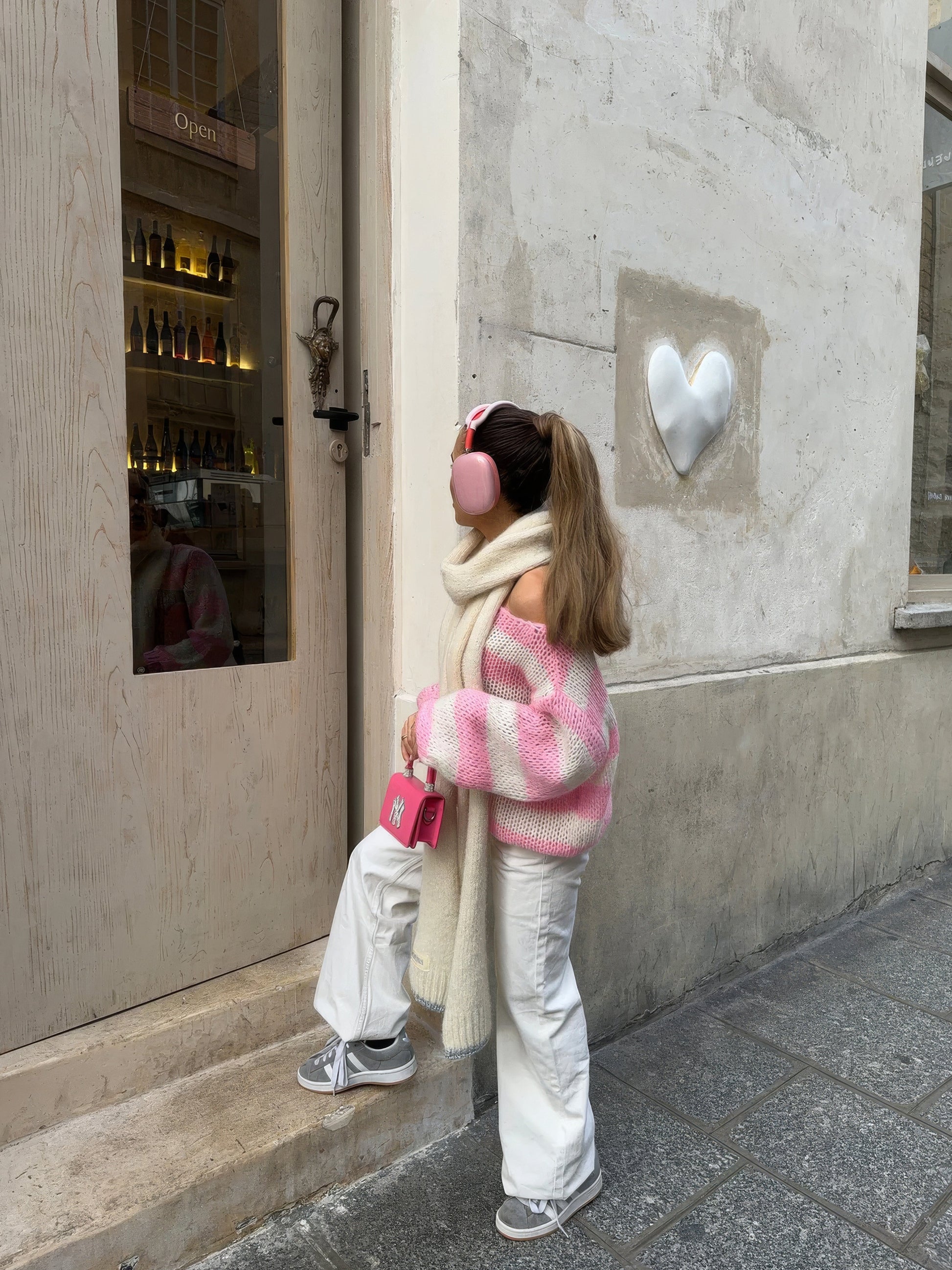 Knitted Wool Blend Crewneck Sweater