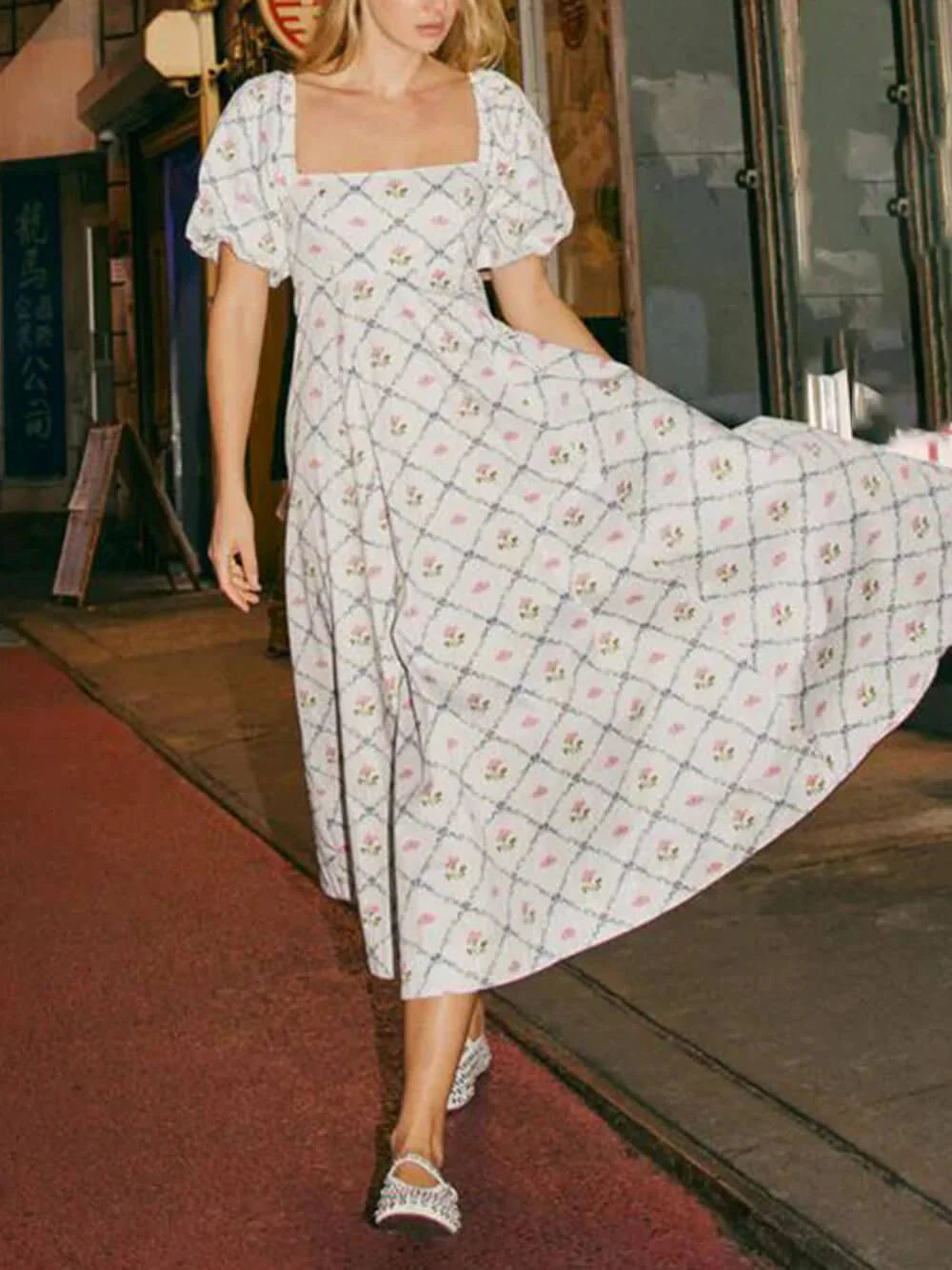 Floral Print Modern Dress