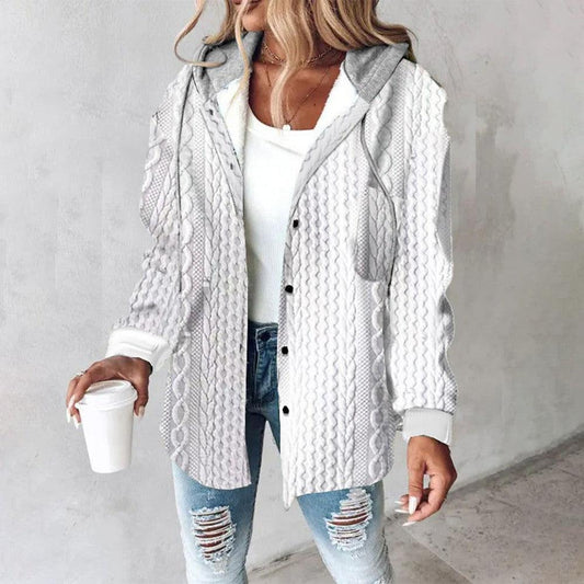 Cable Knit Cozy Fit Button-Up Cardigan