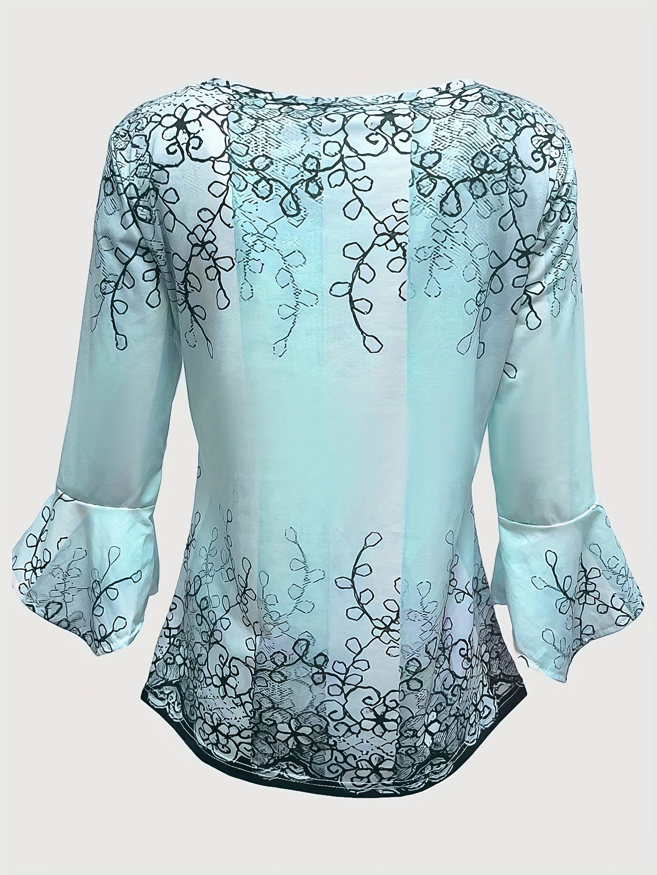 Embroidered Lace Detail Relaxed Fit Blouse