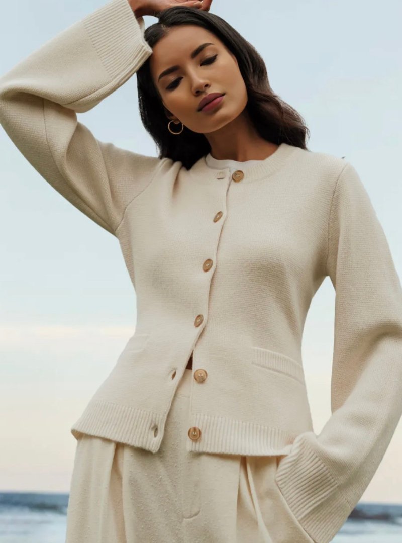 Women's comfy button down knitted cardigan