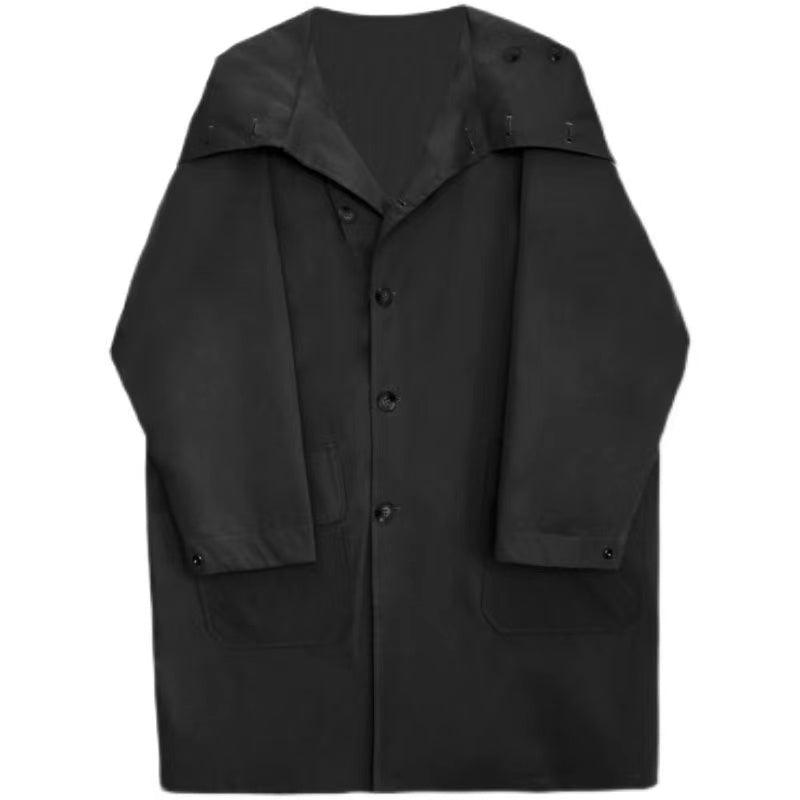 Women’s Oversized Trench Coat - Full Length - Button Up - Wide Lapel Collar
