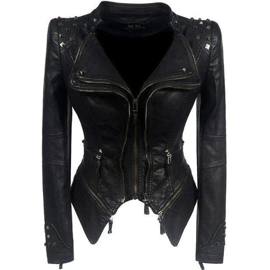 Women's elegant premium leather jacket