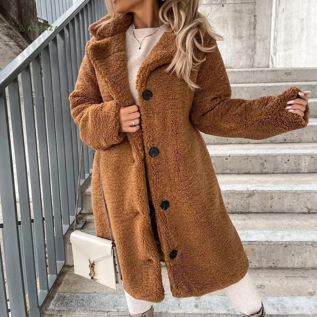 Elegant Lapel Collar Long Coat