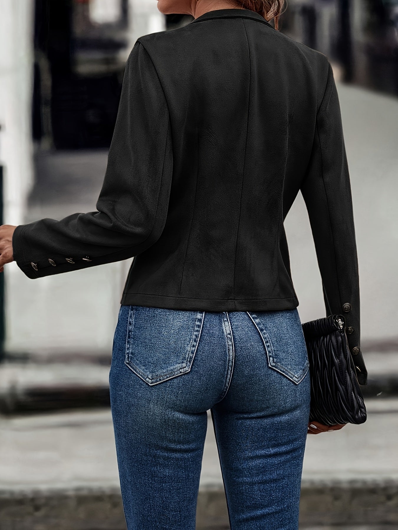 Women's double-breasted velvet retro jacket