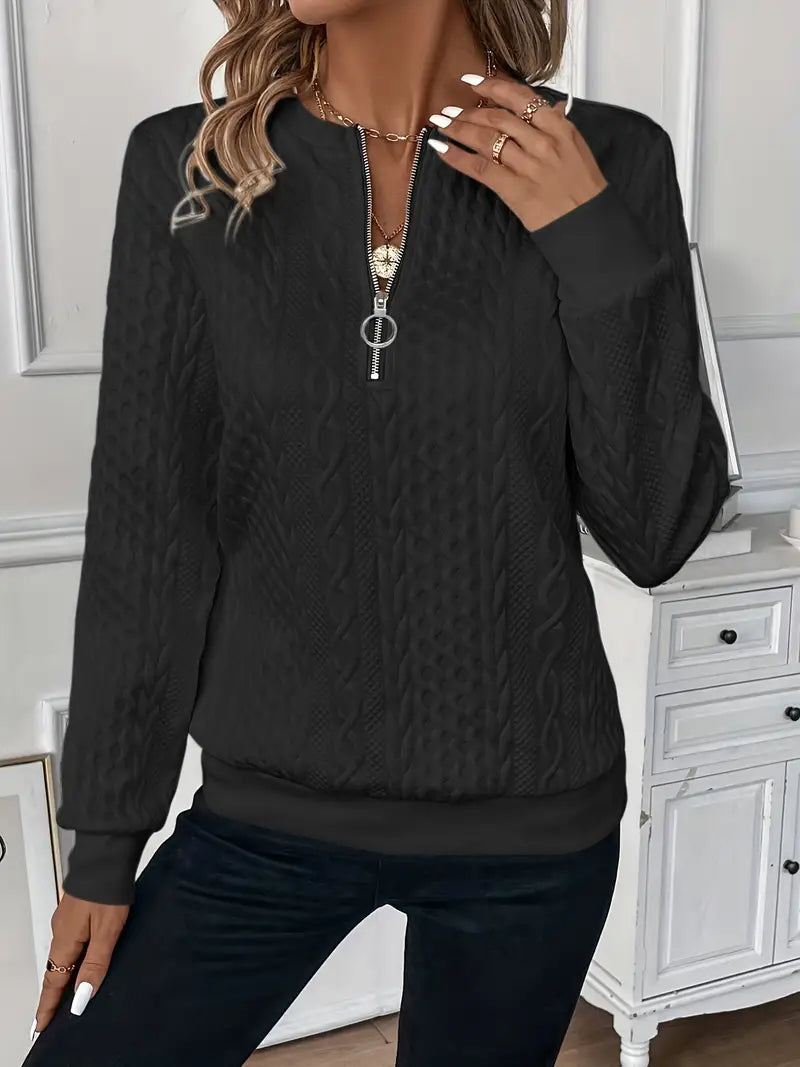 Women's cozy zip sweater