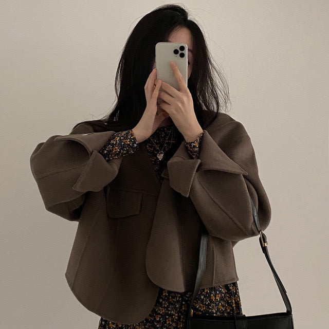 Women's vintage chic v-neck loose jacket