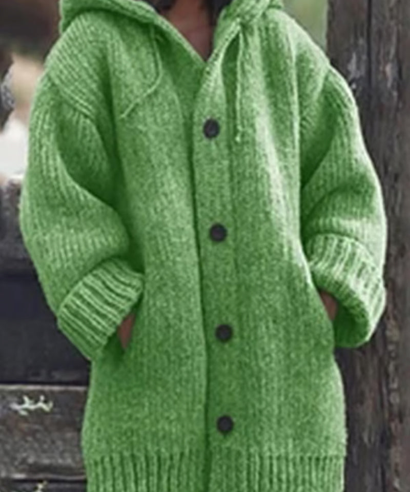Women's hooded sweater cardigan