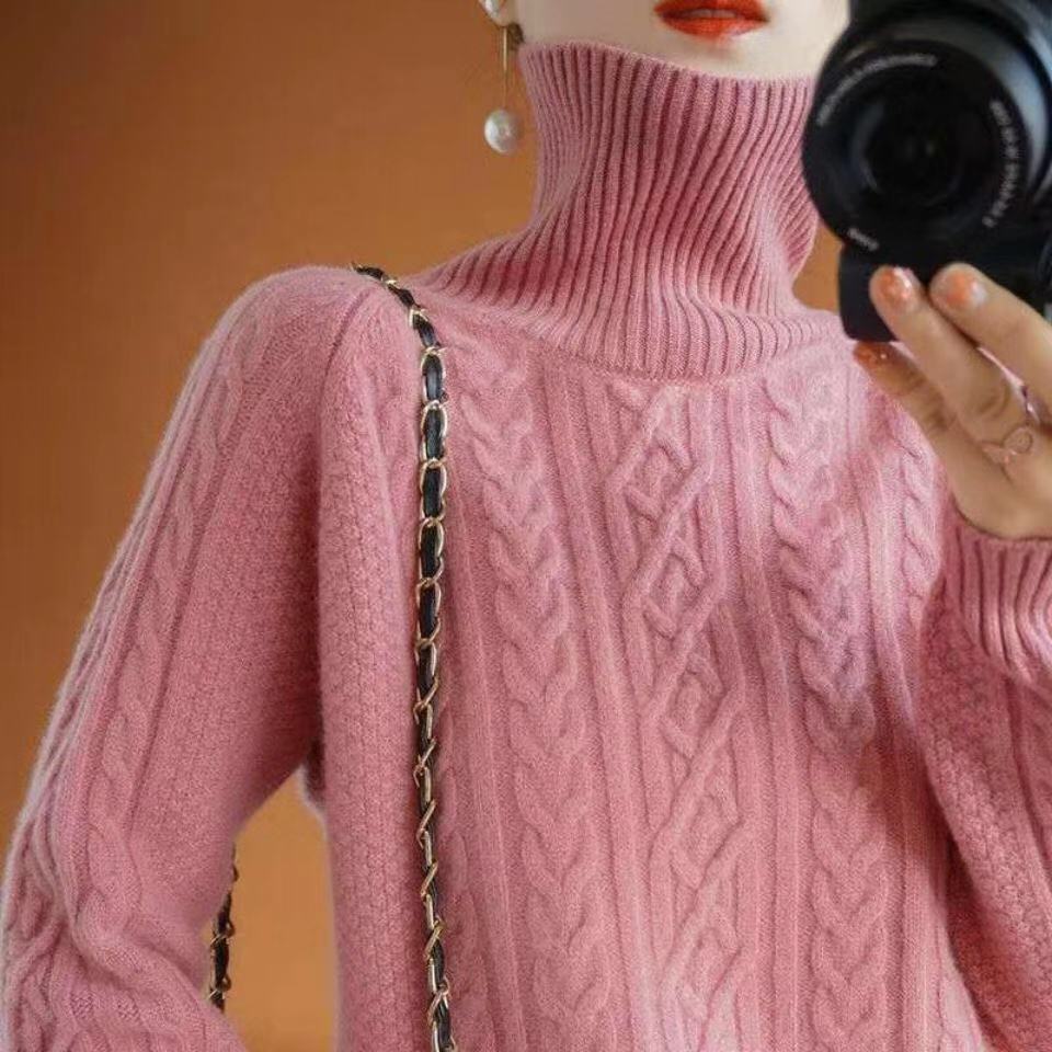 Women's classic knit turtleneck pullover sweater