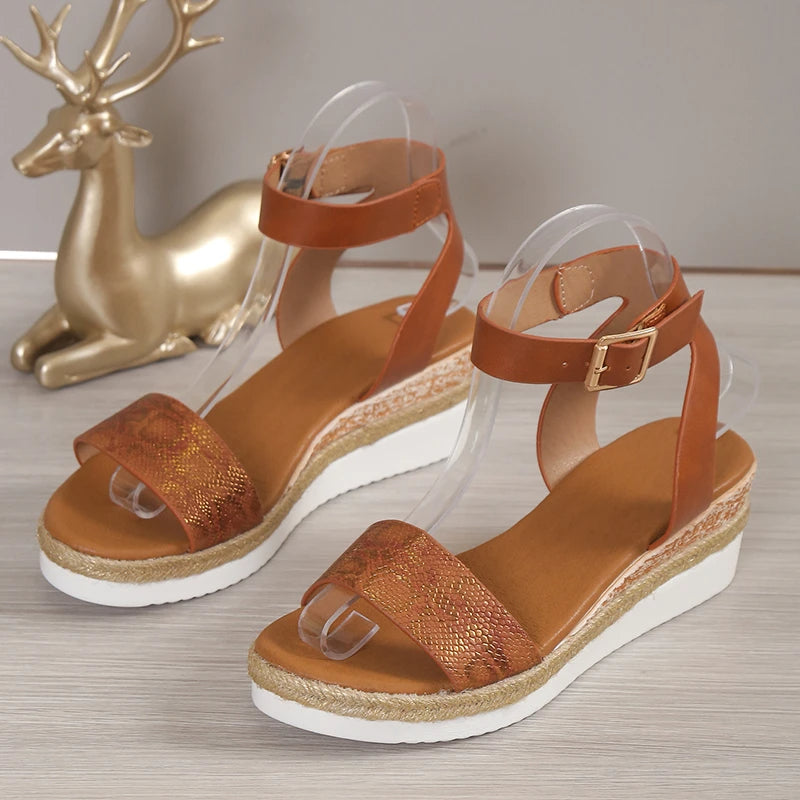 Comfortable Platform Open Toe Wedge Sandals