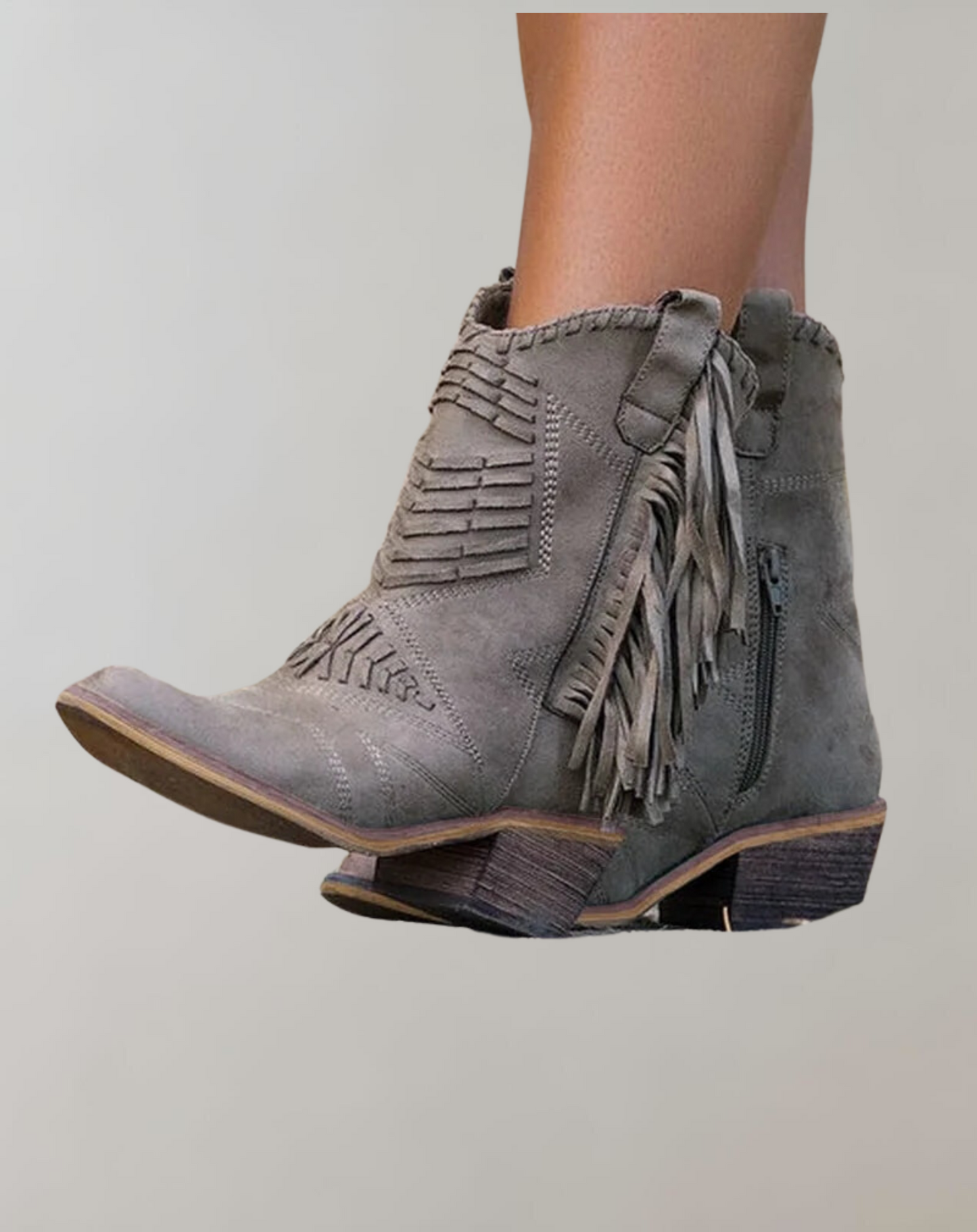 Women's mid-tube tassel boots