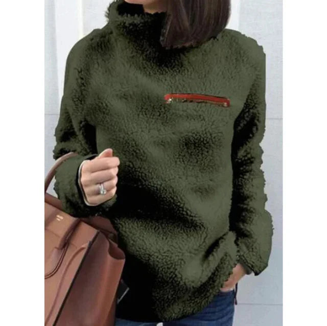 Women's high neck fleece sweater