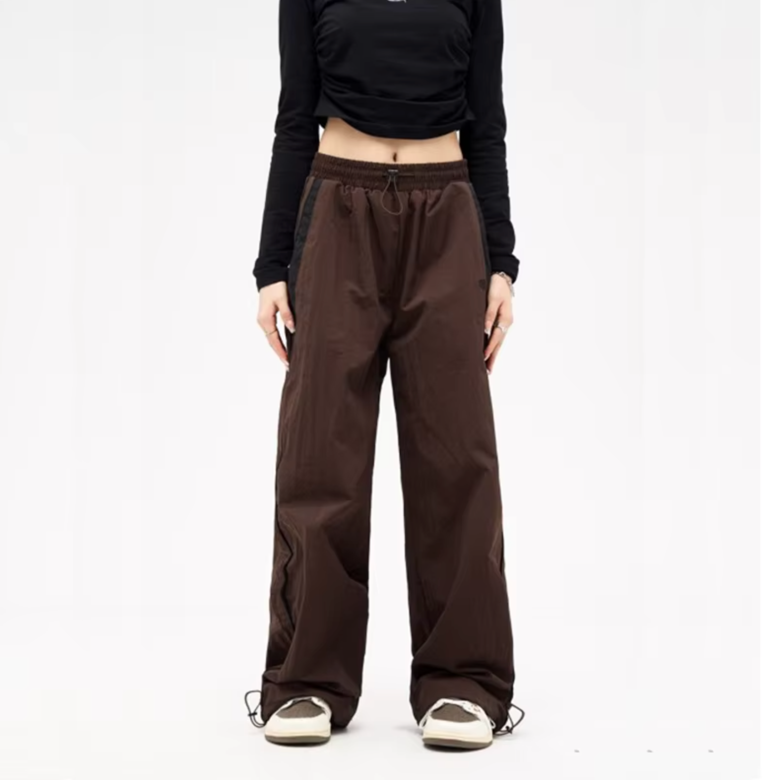 Elastic Waistband Wide Leg Sweatpants
