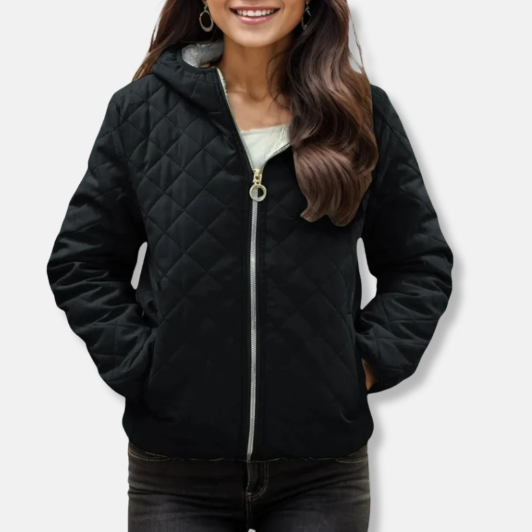 Relaxed Fit Hooded Quilted Jacket