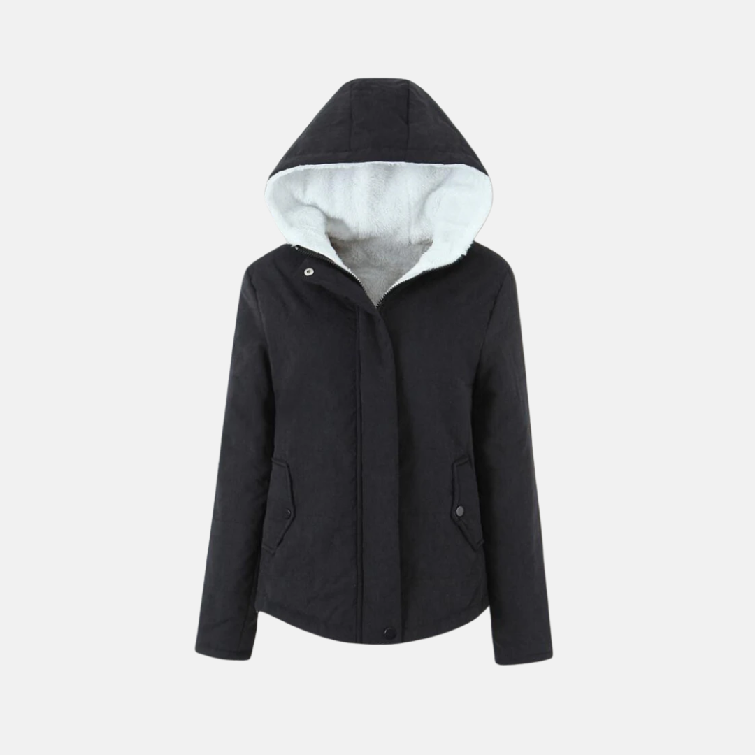 Quilted Fleece Lined Hooded Jacket