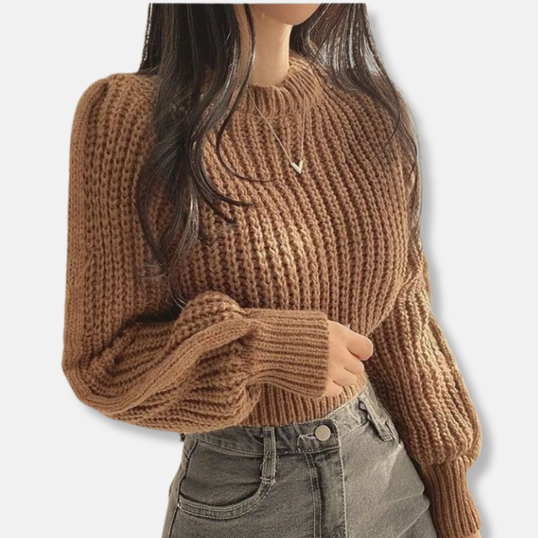 Chunky Knit Relaxed Fit Crew Neck Sweater