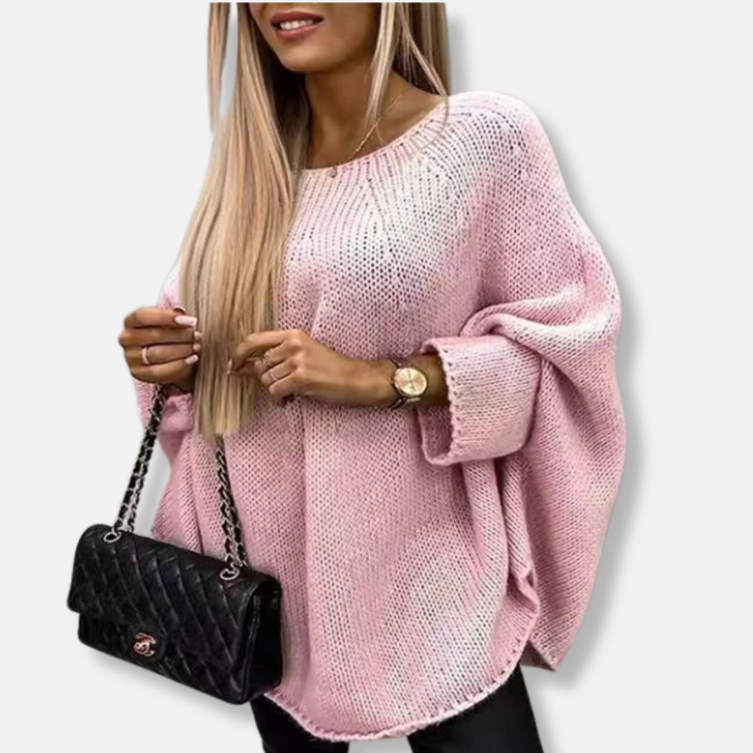 Wool Blend Oversized Batwing Sweater Tunic