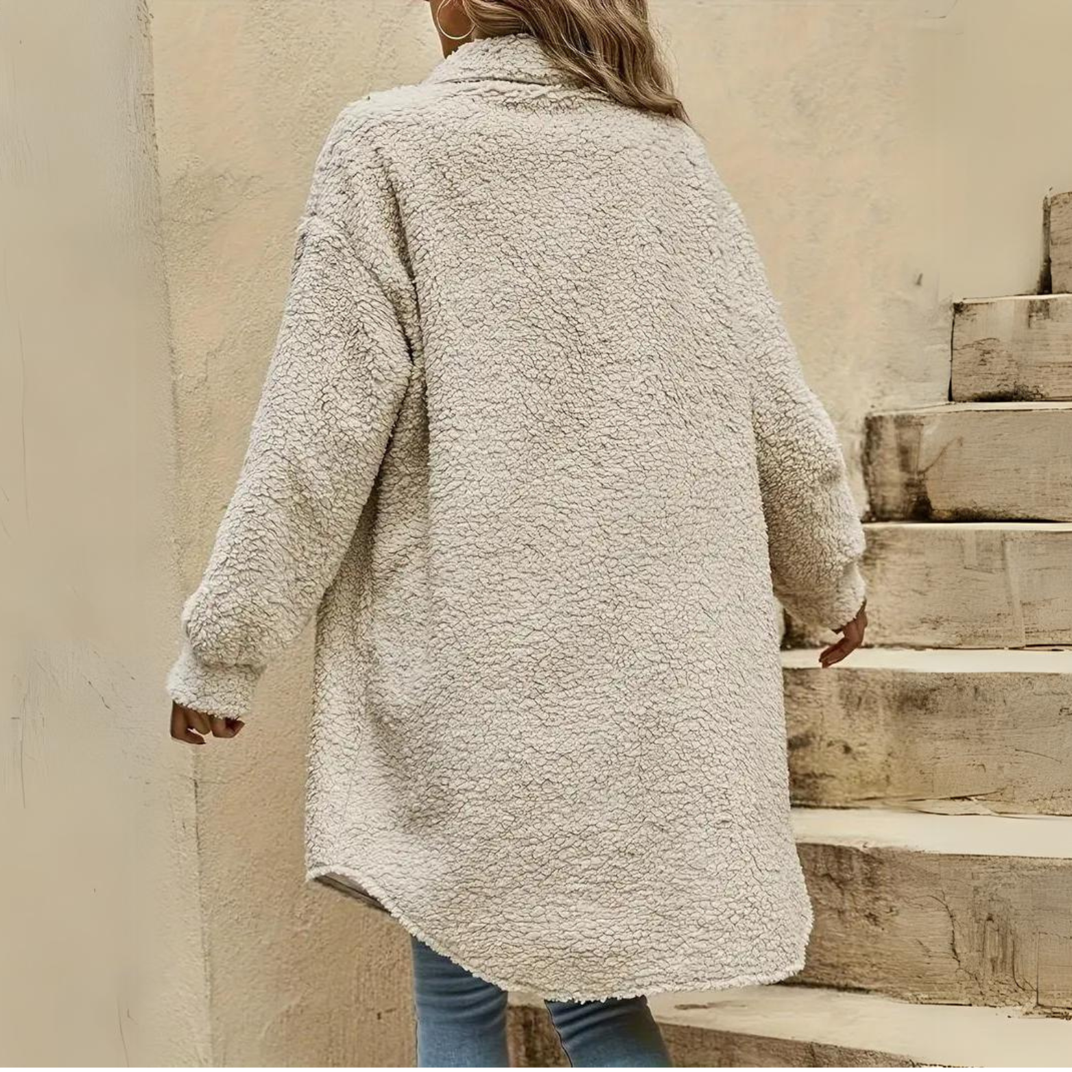 Textured Long Sleeve Coat