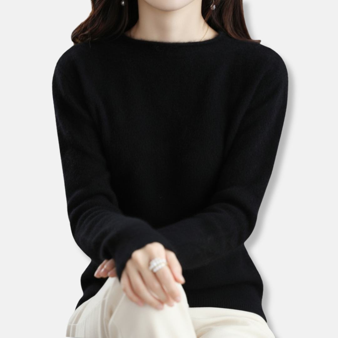 Amelia Relaxed Fit Pullover Sweater | Crewneck Long Sleeve Sweater