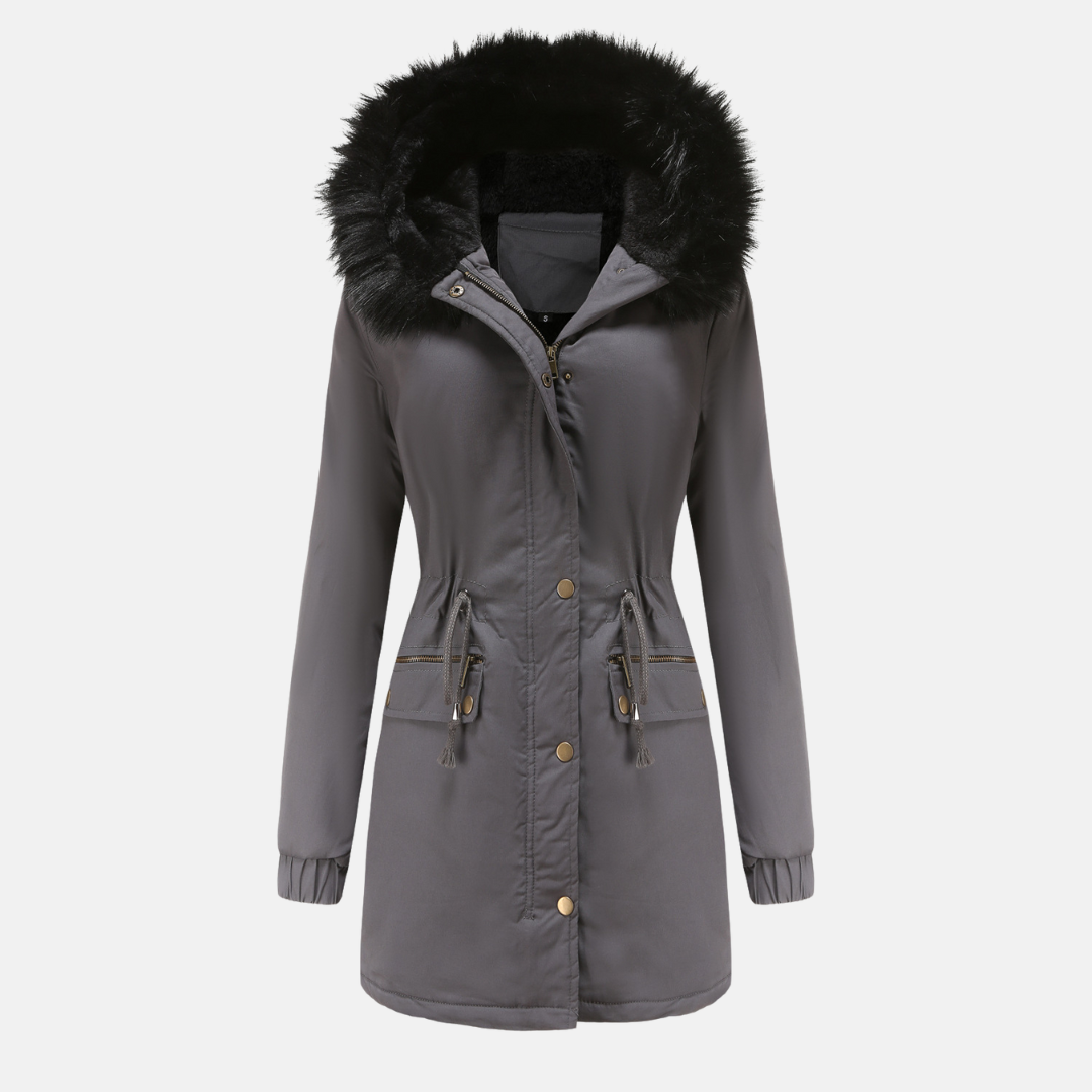 Water-Resistant Faux Fur Hood Parka Jacket