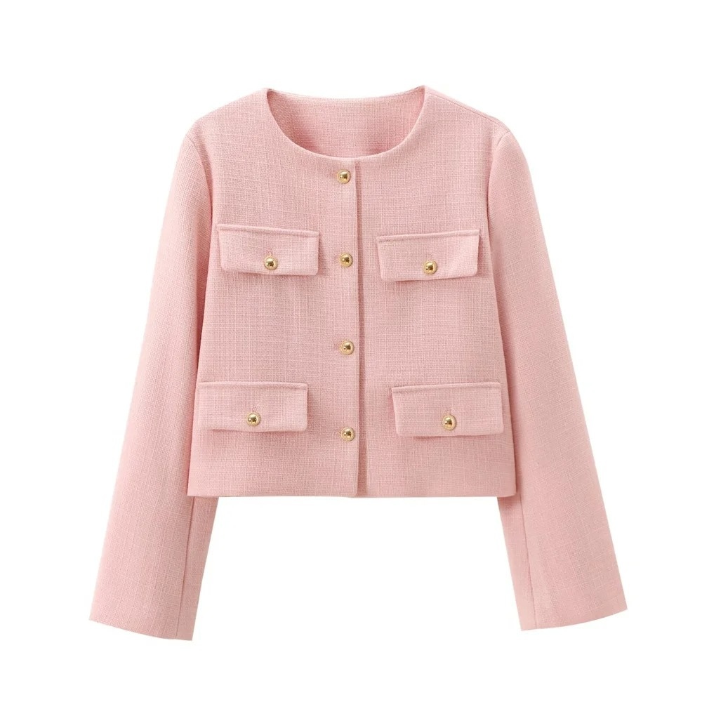 Women's flap pocket short jacket